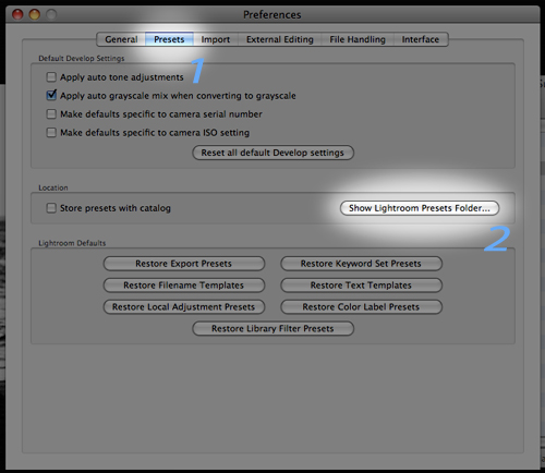 Lightroom Preferences