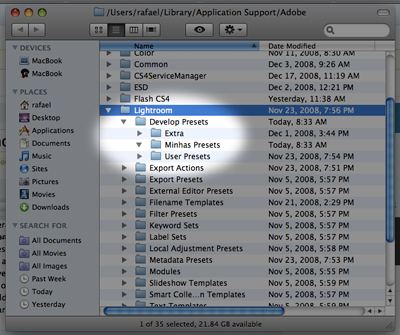 Pasta das Presets